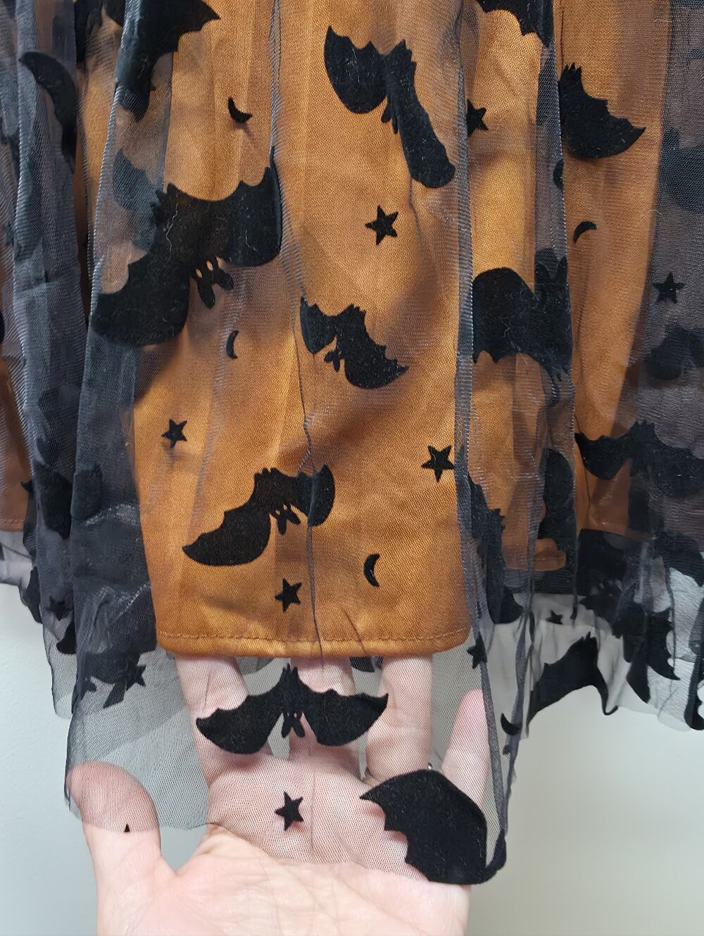 ChicWish Black Bat Tulle Maxi Skirt Sz M L Halloween Gothic Whimsigoth - Picture 2 of 5